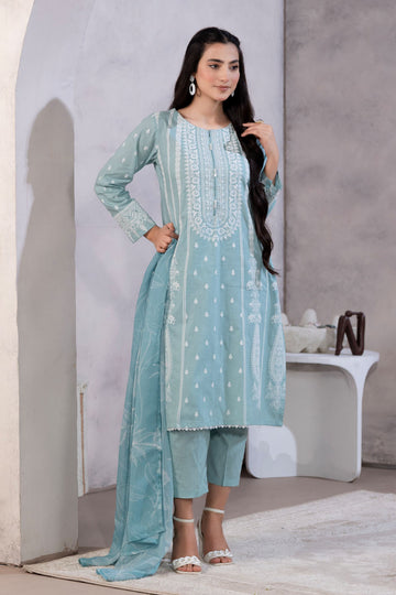 Emboss Printed Lawn Suit - 2737