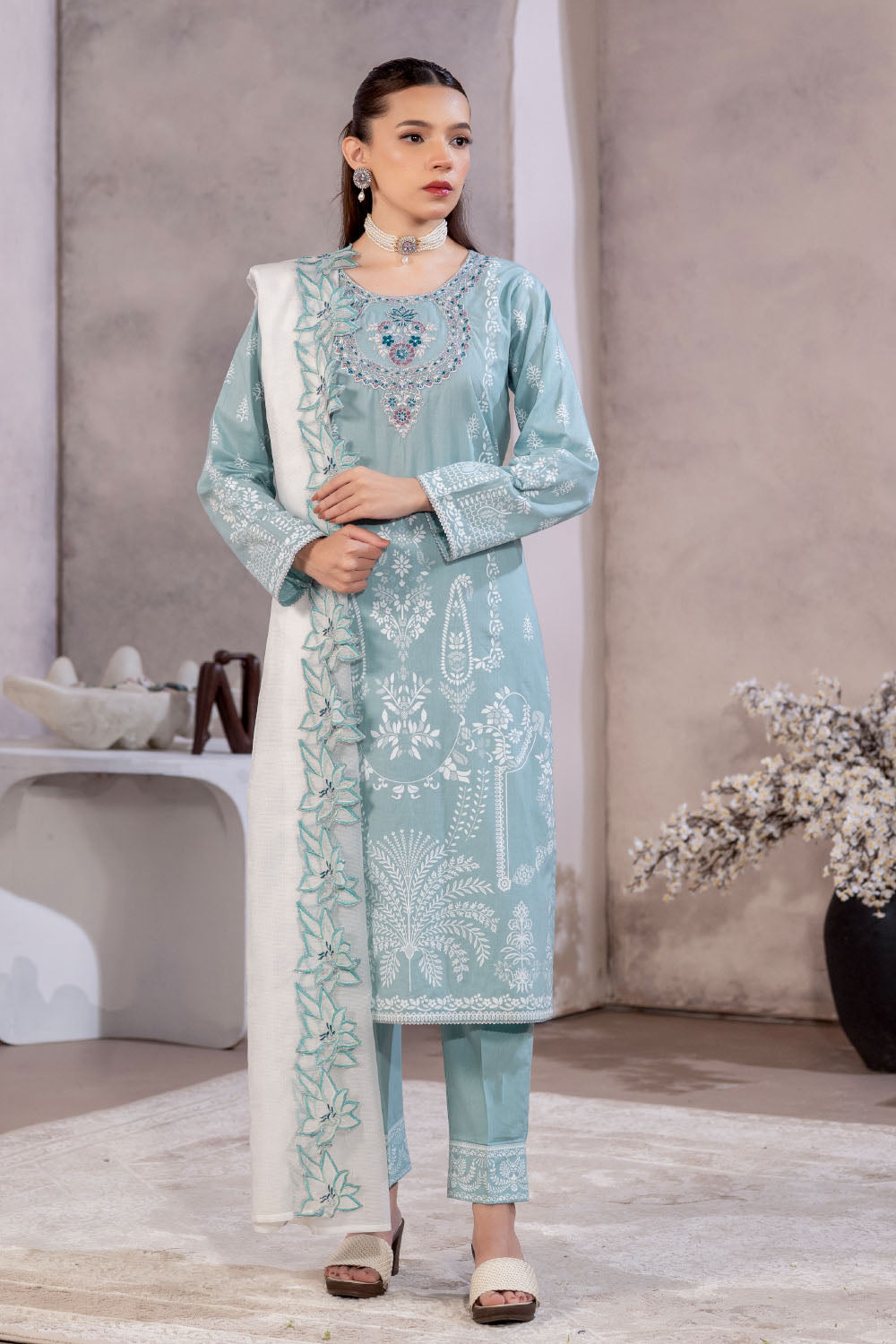 Embroidered Lawn Suit-2745