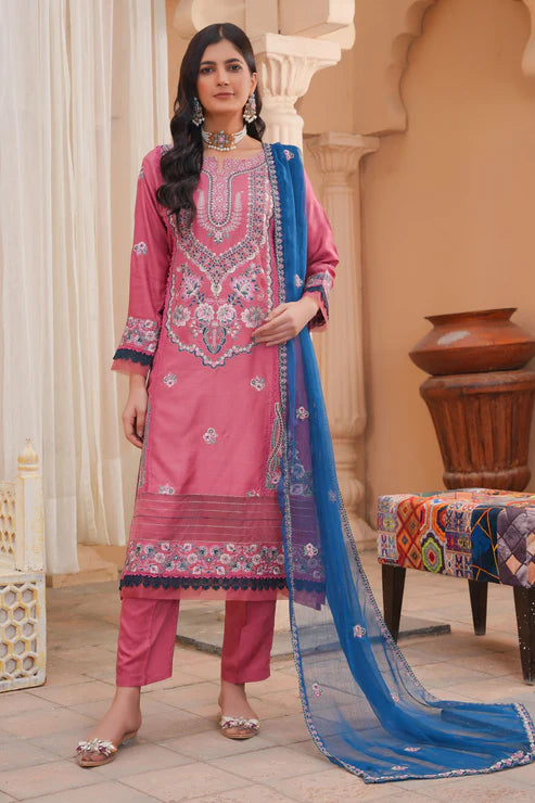 Embroidered Viscose Suit-2720