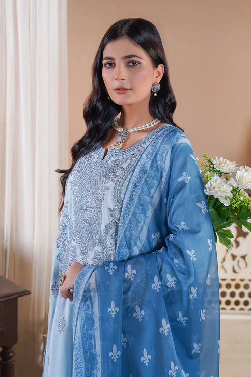 Embroidered Viscose Suit-7038