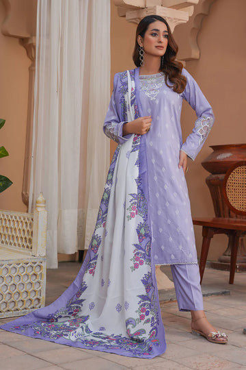 Embroidered Linen Suit-7037