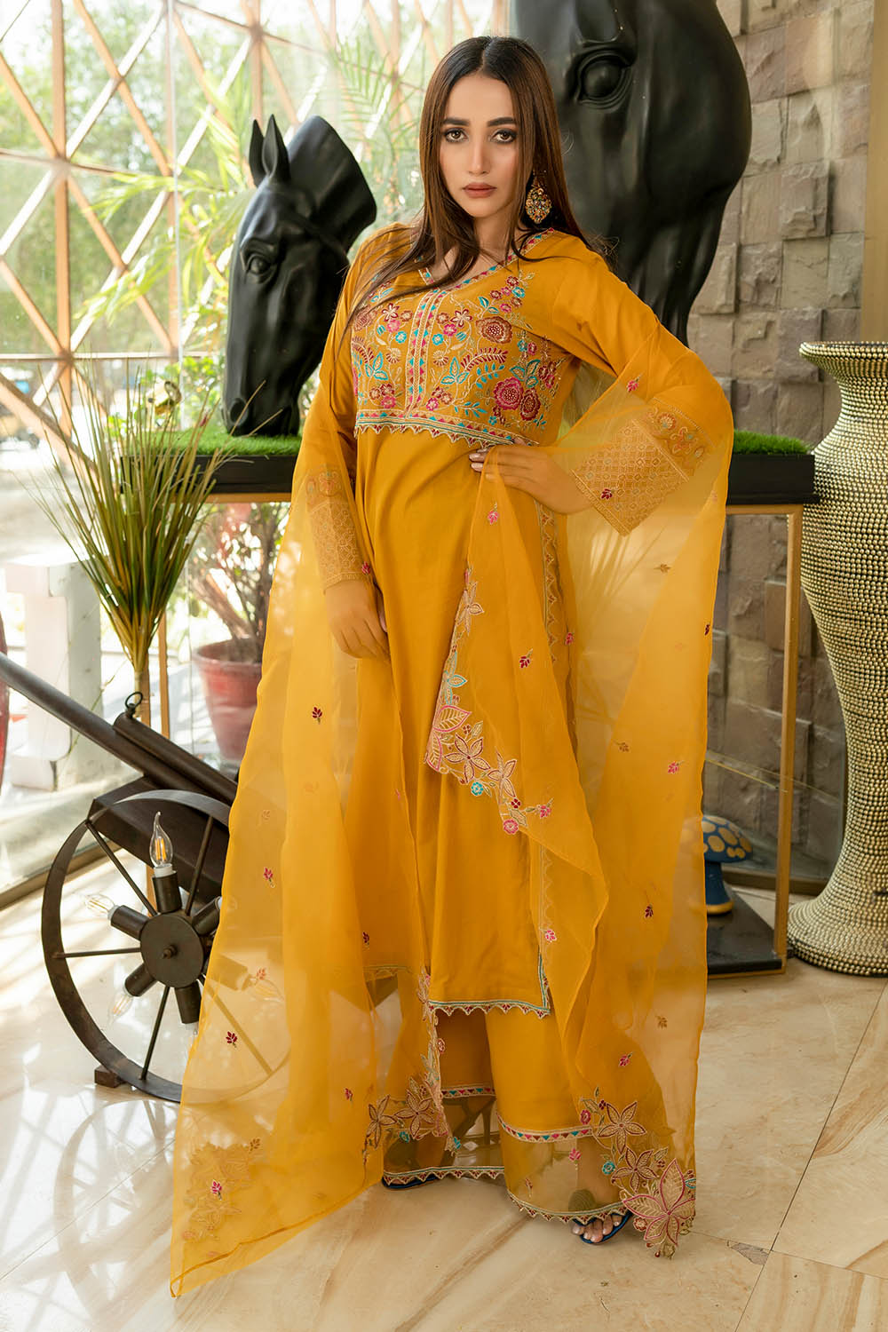 Embroidered Lawn Suit-2703