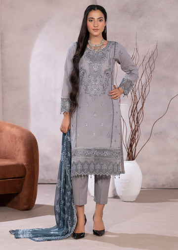 Embroidered Cotton Suit-7052